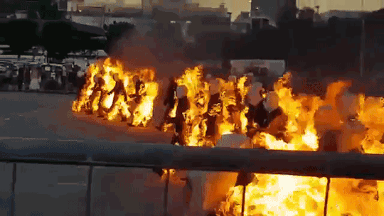32 Stuntmen and Stuntwomen Set Guinness World Record for Most People Performing Full Body Burns
