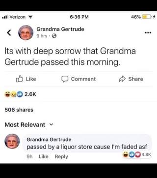 Gran Gertrude is good at Facebook.