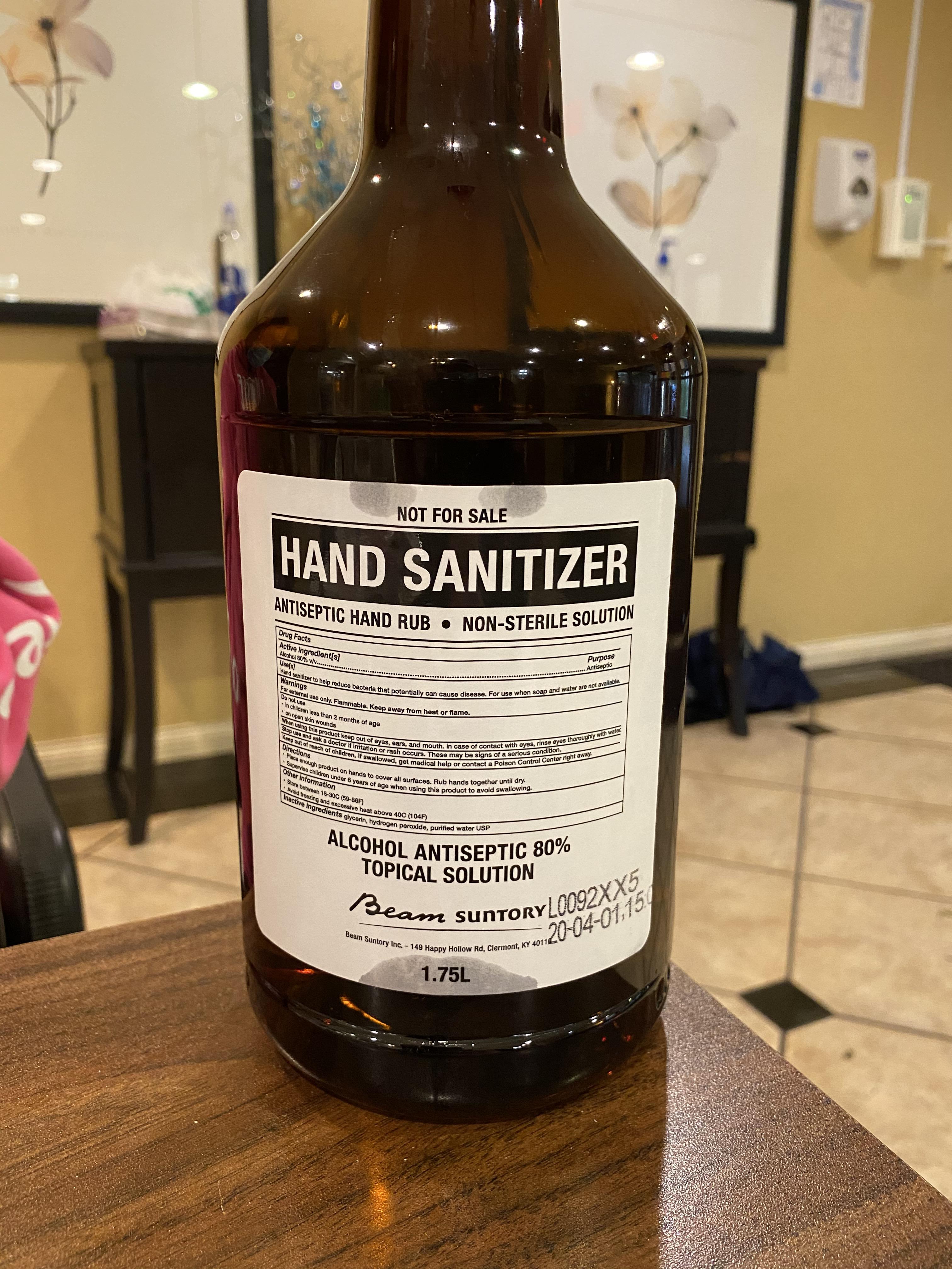 Kentucky health workers received sanitizer from the local distilleries. A fine year of Jim Beam Suntory.