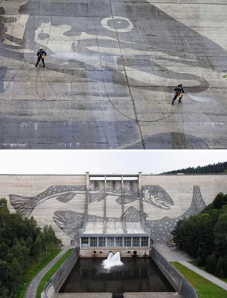 Dam, the power washers are artists...