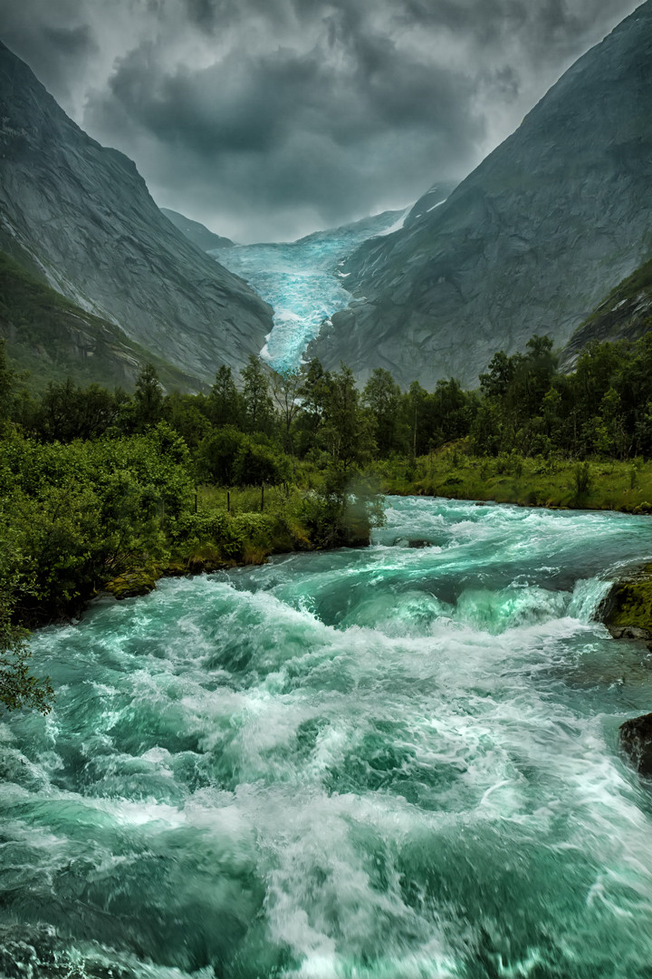 Briksdalsbreen Glacier, Norway.