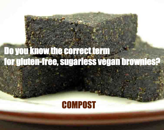 Gluten-free, sugarless vegan brownies.