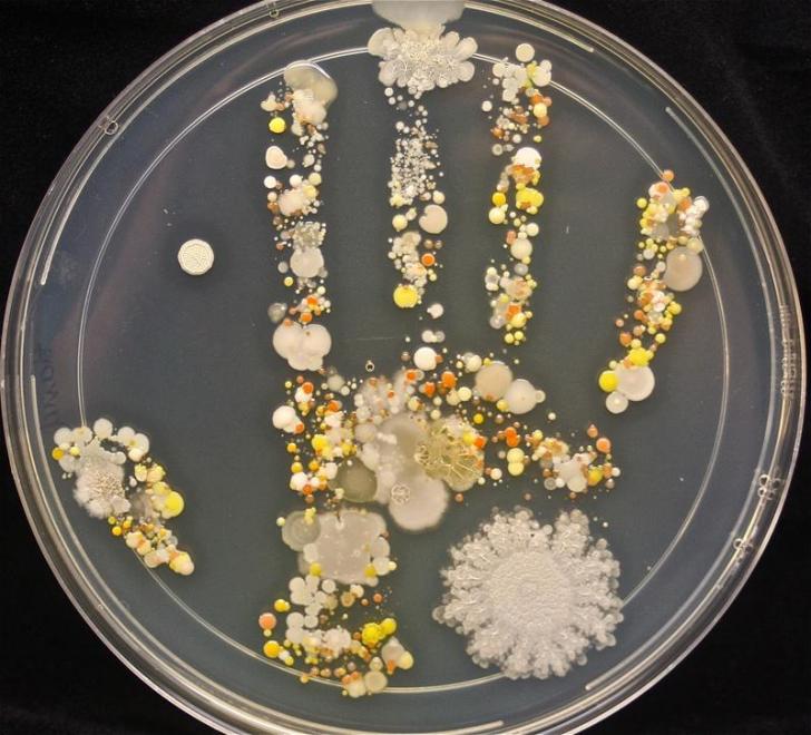 An 8-year-old's bacteria-filled handprint