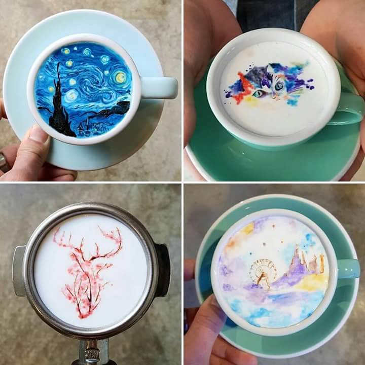 Lee Kangbin turns coffee into art