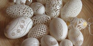 Eggshell art.