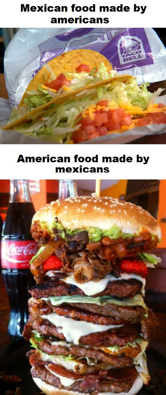 Mexican food vs American food