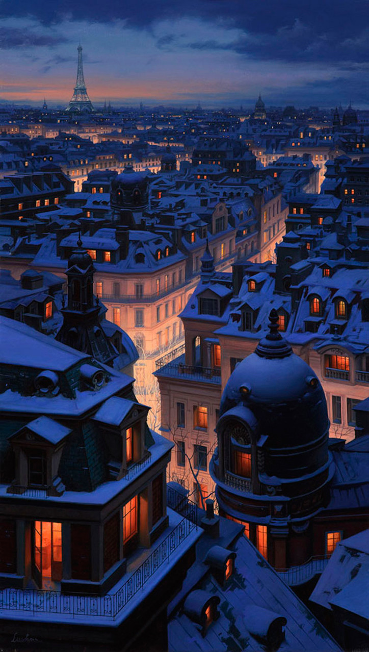 Paris at night, by Evgeny Lushpin