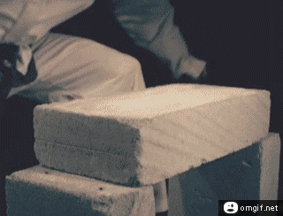 Karate Chopping a Concrete Block