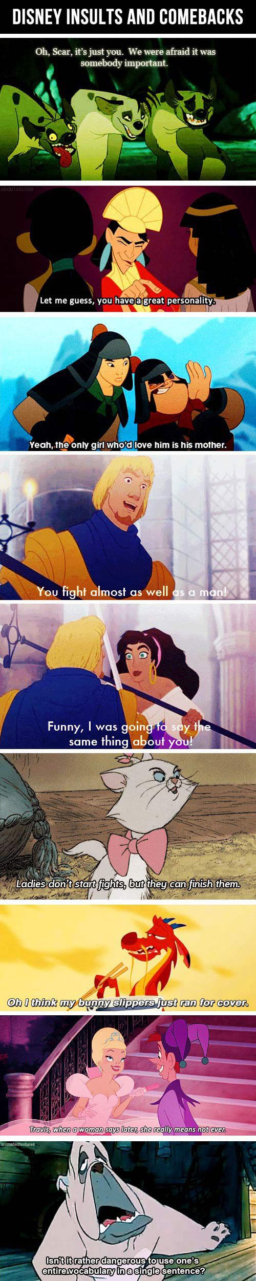 Disney insults and comebacks.