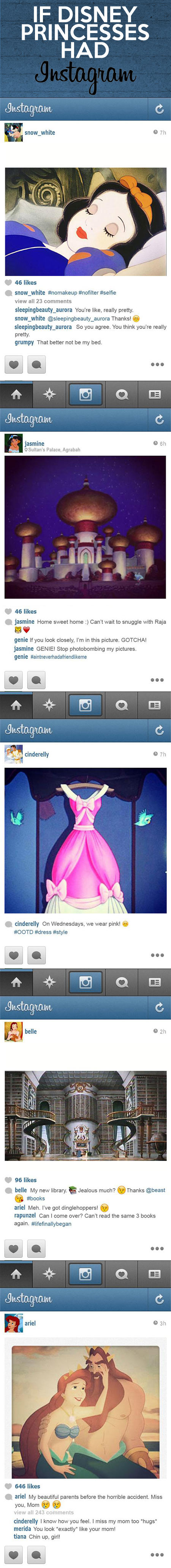 If Disney princesses had Instagram.