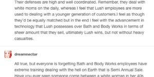 Lush+employees+vs+Bath+and+Body+Works+employees