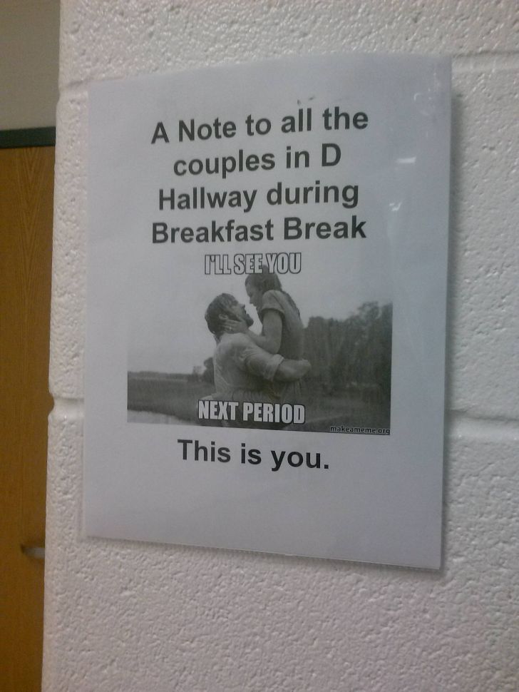 My chemistry teacher had this hanging outside his door