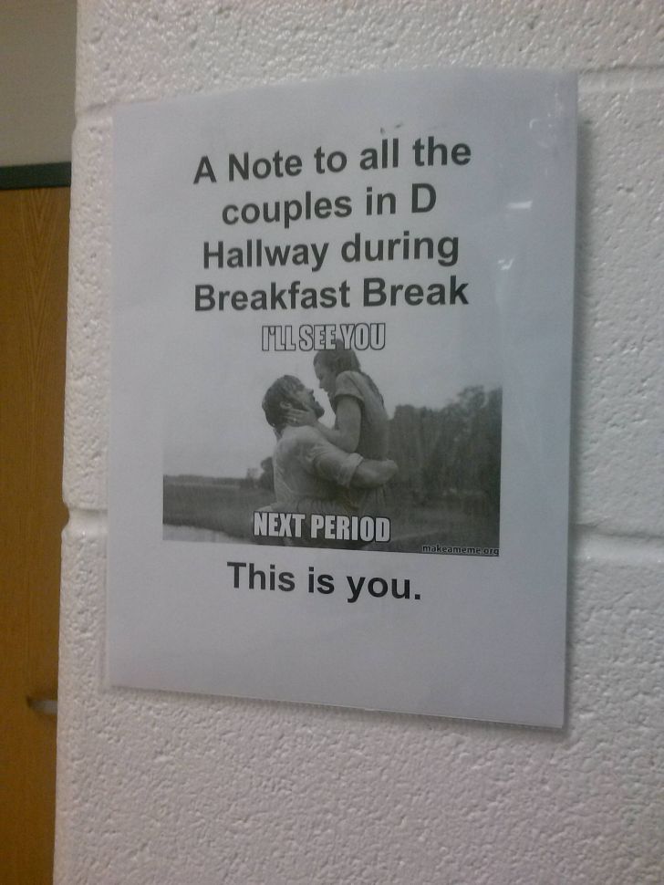 My chemistry teacher had this hanging outside his door