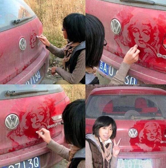 Anyone who has ever written "clean me" on a dirty car is now officially basic...