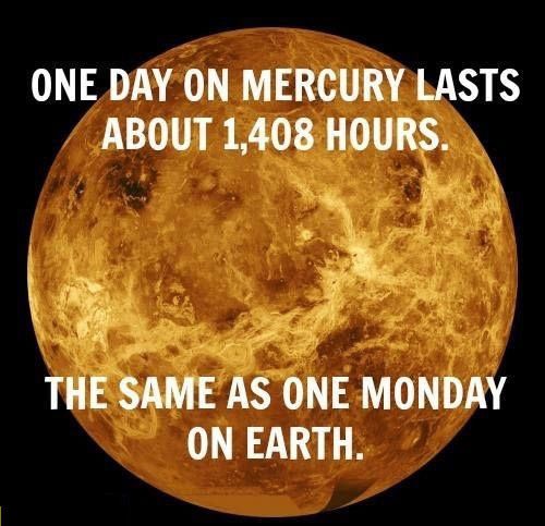 One day on Mercury.