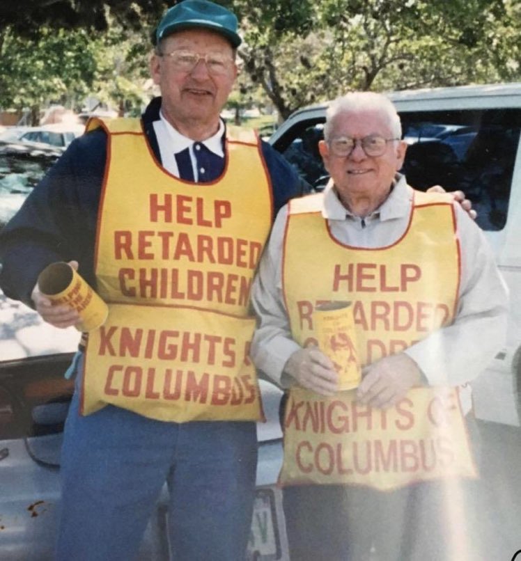 The Knights of Columbus doing their best, circa 1988.