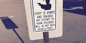Sign at elementary school in Arkansas