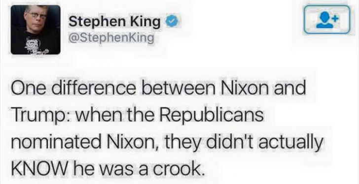 One difference between Nixon and Trump