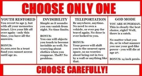 Choose carefully!