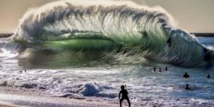 A giant backwash wave