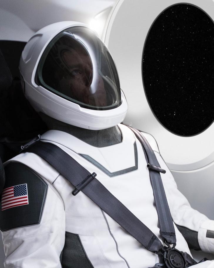 Elon Musk rocking the new SpaceX spacesuit