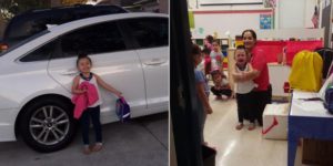 She was so excited for her first day of school until she realized her mom couldn’t stay with her