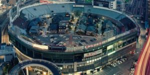 A neighbourhood inside a retired baseball stadium, Osaka, Japan.