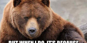 That’s a bear’s life.