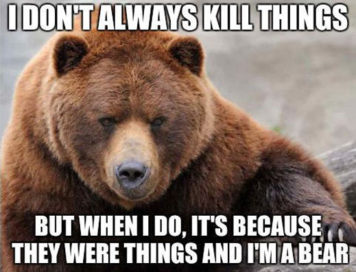 That's a bear's life.