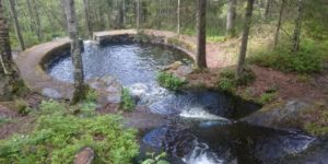 Somebody made a natural swimming pool in the forest about a century ago. Oslo, Norway.