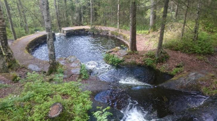 Somebody made a natural swimming pool in the forest about a century ago. Oslo, Norway.