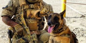 British SAS soldier with his dog in Afghanistan