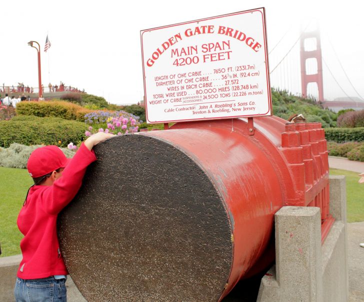 Cross section of Golden Gate Bridge suspension cable