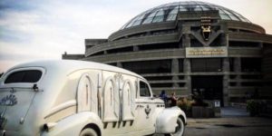 Aretha Franklin’s Cadillac hearse which also carried her dad and Rosa Parks