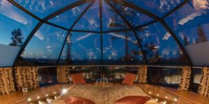 Glass Igloo Hotel in Finland designed for watching the Northern Lights