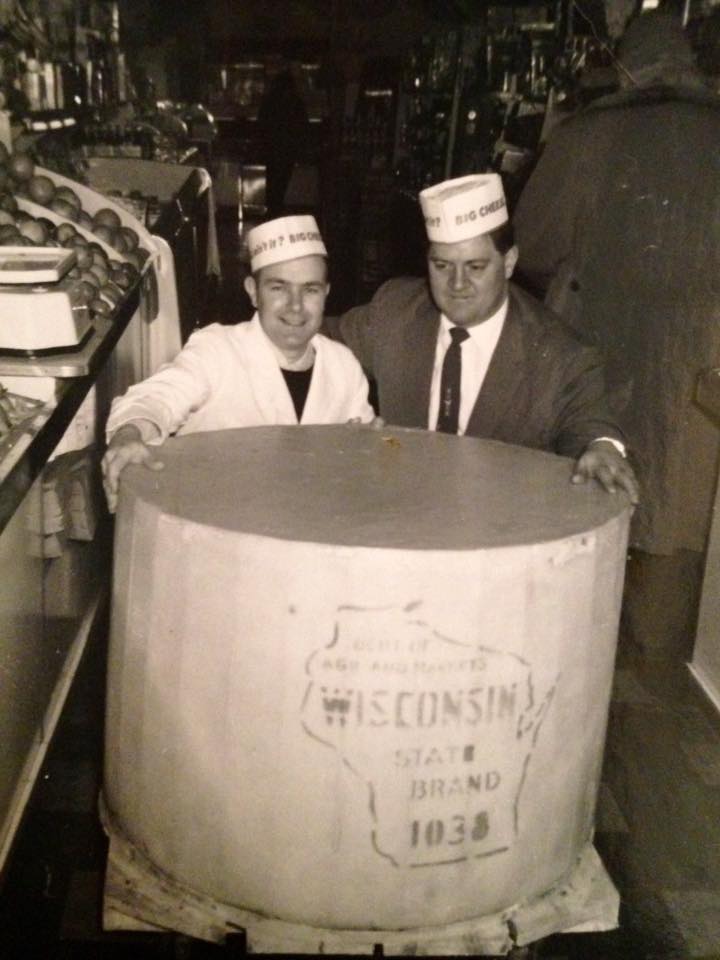 1000 lbs. of Wisconsin cheddar for sale at the market.