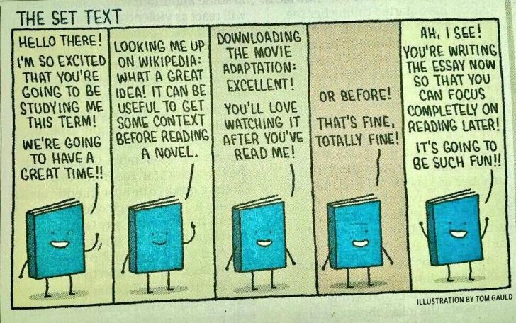 Books are always optimistic.