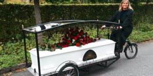 Bicycle funerals are a thing in the Netherlands.