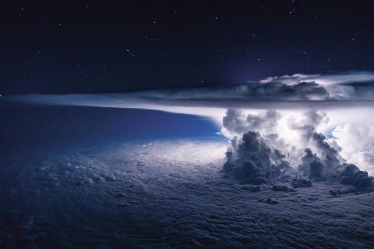 Thunderstorm above the Pacific