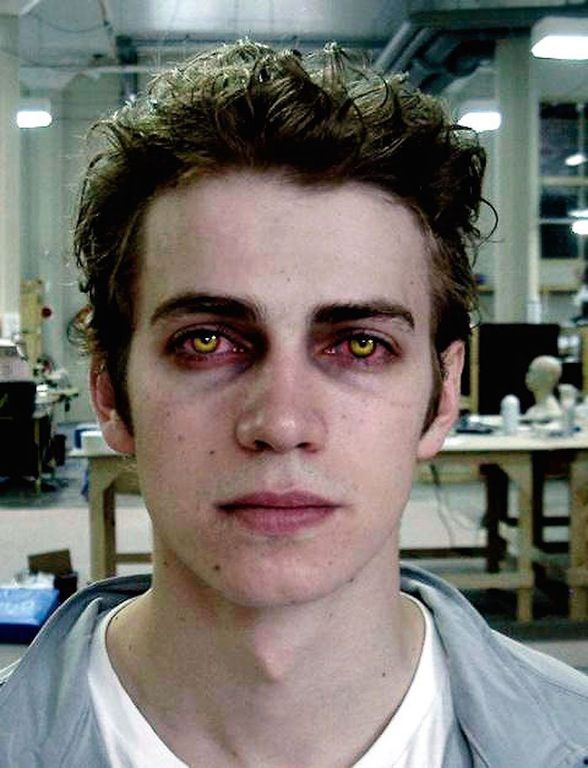 Hayden Christensen applying the Sith Eyes.