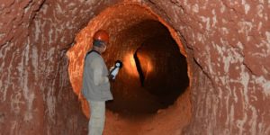 A tunnel dug by a giant sloth, circa Brazil.