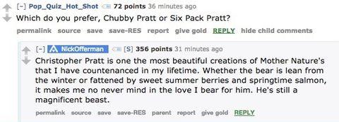 Nick Offermen's thought on Chris Pratt