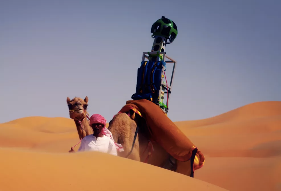 Google Maps used a Camel to map the Arabian Deserts.