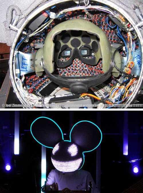 What it looks like inside of Deadmau5's mau5 head.