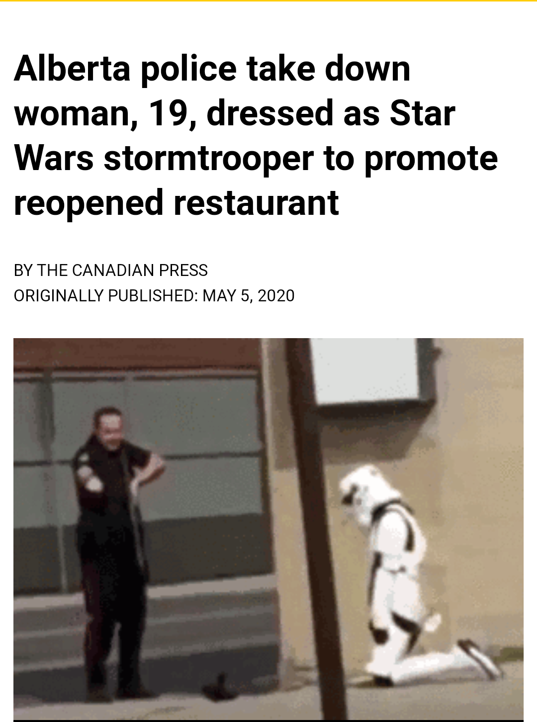 Alberta police do not appreciate harmless cosplay.