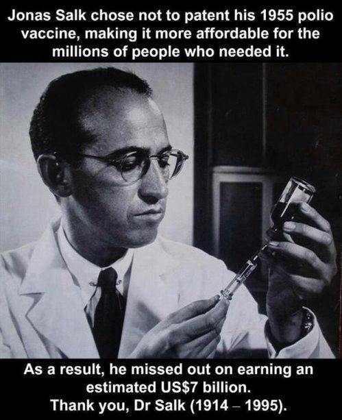 Good guy Jonas Salk.