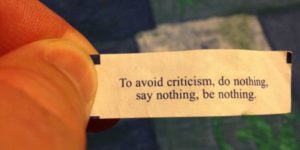 How to avoid criticism.