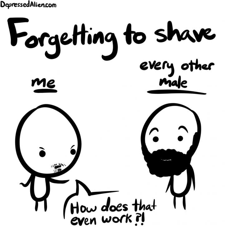 Forgetting to shave.