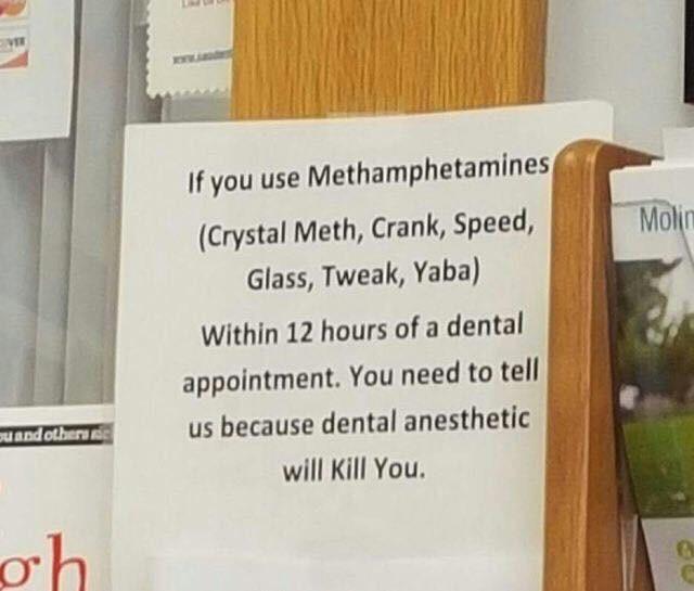 Do people on meth go to the dentist?