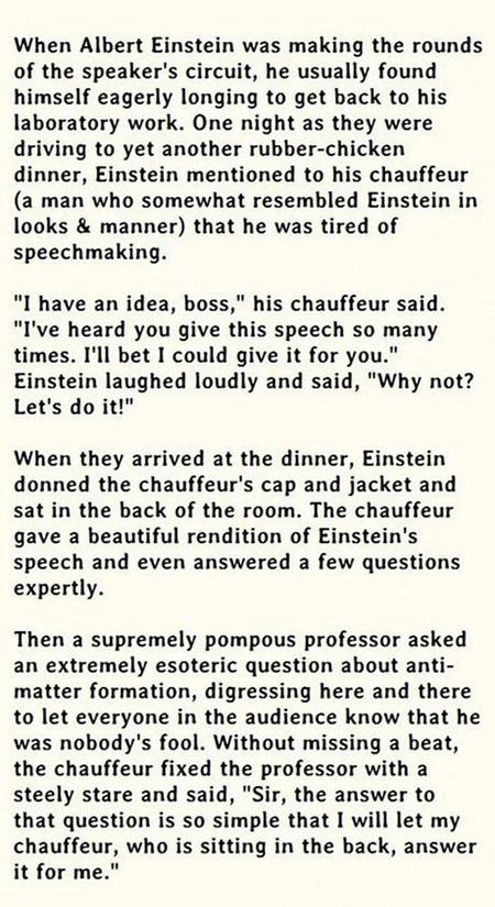 Einstein's Clever Chauffeur